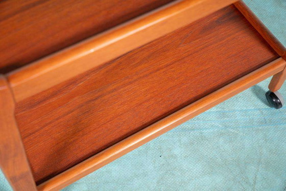 Image 1 of Minimalist vintage Dane design serving cart teak, bar cart