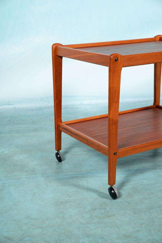 Image 1 of Minimalist vintage Dane design serving cart teak, bar cart