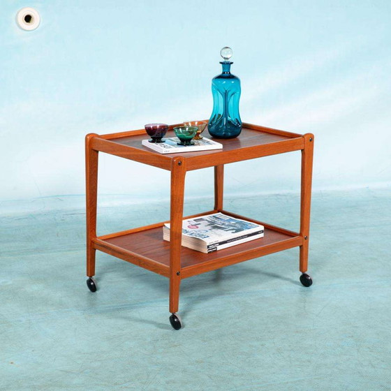 Image 1 of Minimalist vintage Dane design serving cart teak, bar cart