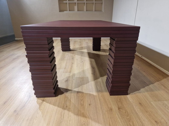 Image 1 of Gispen Layers Dining Table - Meeting Table Stainless Brown Design Richard Hutten