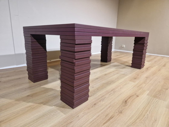 Image 1 of Gispen Layers Dining Table - Meeting Table Stainless Brown Design Richard Hutten