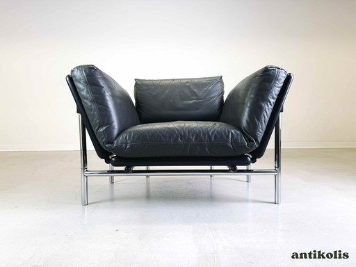 Vintage Rataplan armchair Dema Roberto Tapinassi black/grey