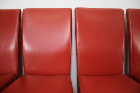 Image 1 of Set di 6 sedie Rolf Benz 7400, rosse, in vera pelle