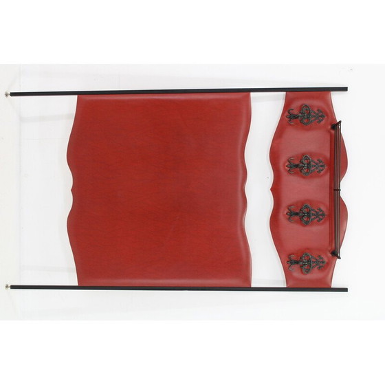 Image 1 of Vintage coat rack in iron and faux leather covering, Italy 1960