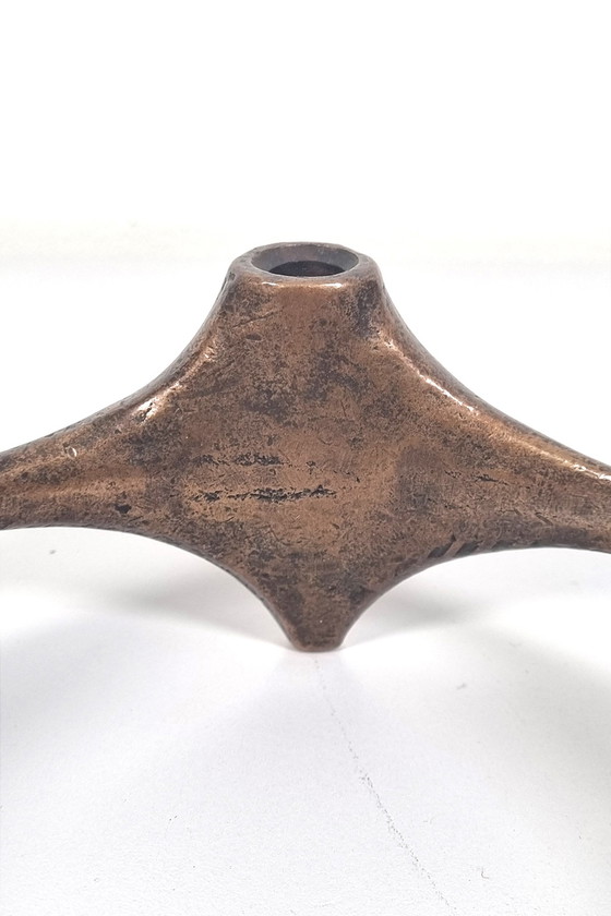 Image 1 of Brutalist candlestick bronze