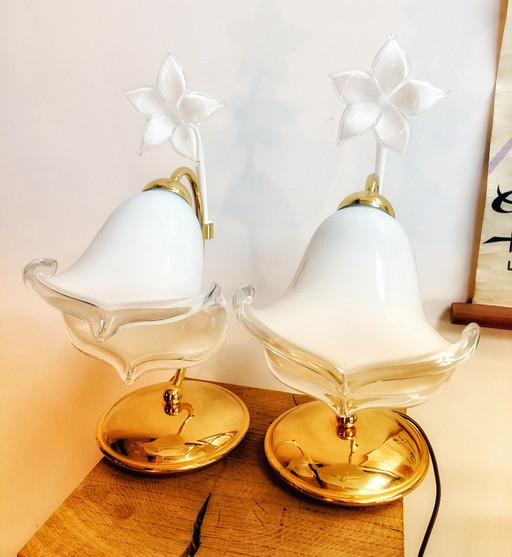 2x Hollywood Regency table lamps