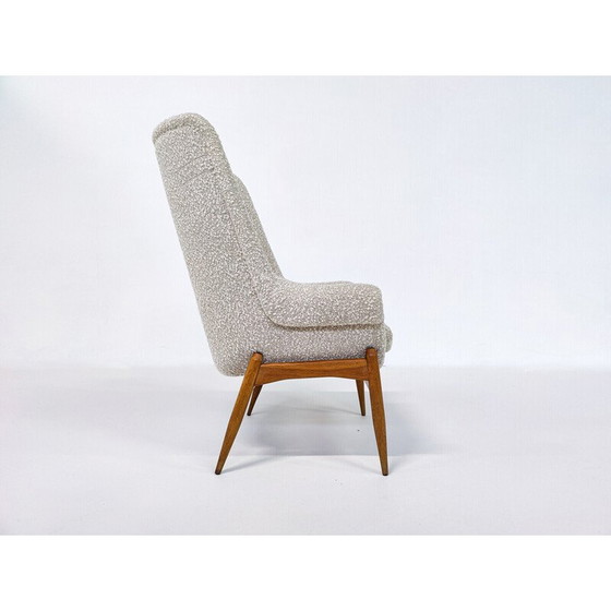 Image 1 of Pair of mid-century beige fabric armchairs by Julia Gaubek, Hungary 1950s