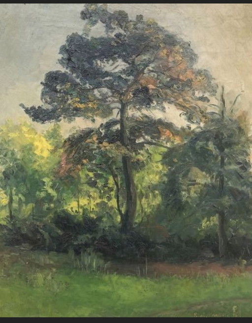 De boom in het bos - Paul Schultze – schilderijen tekeningen, Canvas, Klassiek (photo 2 of 5)
