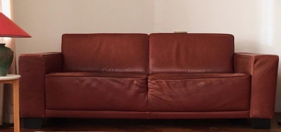 Image 1 of 2x 2.5 Seater Sofas Genuine Leather