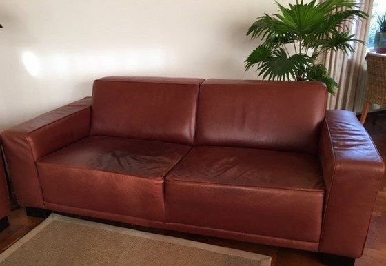 Image 1 of 2x 2.5 Seater Sofas Genuine Leather