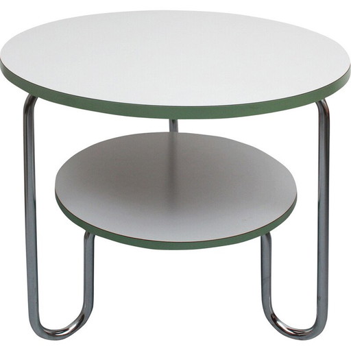 Vintage coffee table Art Deco in chrome and formica, 1930s