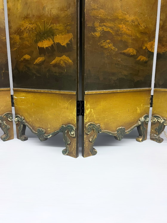 Image 1 of Wild Western Folding Screen Mid Century