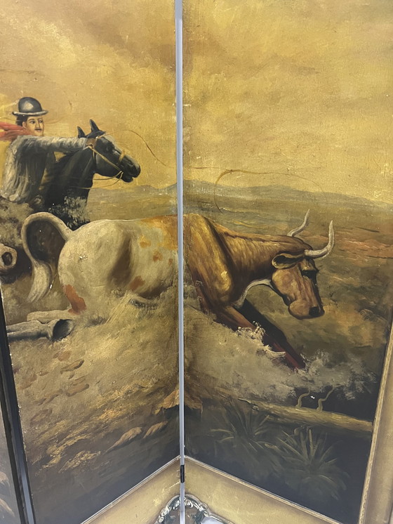 Image 1 of Wild Western Folding Screen Mid Century