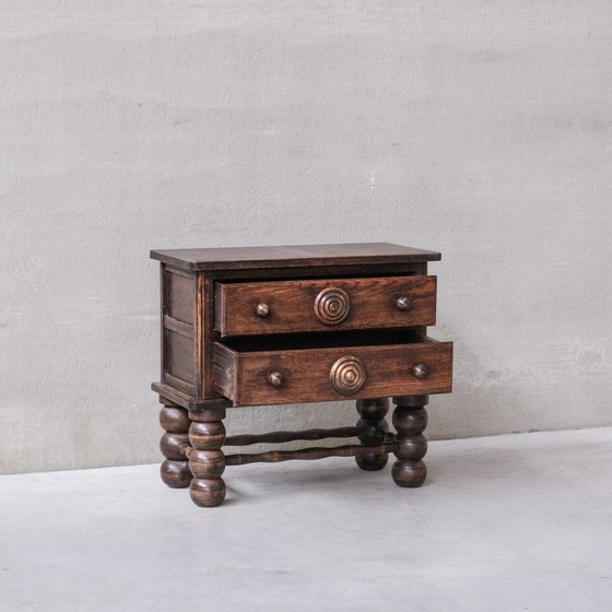 Image 1 of French oakwood low chest of drawers by Charles Dudouyt, 1940s