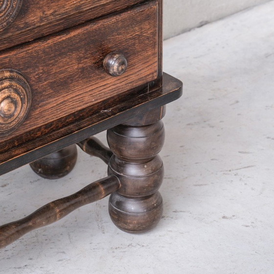 Image 1 of French oakwood low chest of drawers by Charles Dudouyt, 1940s