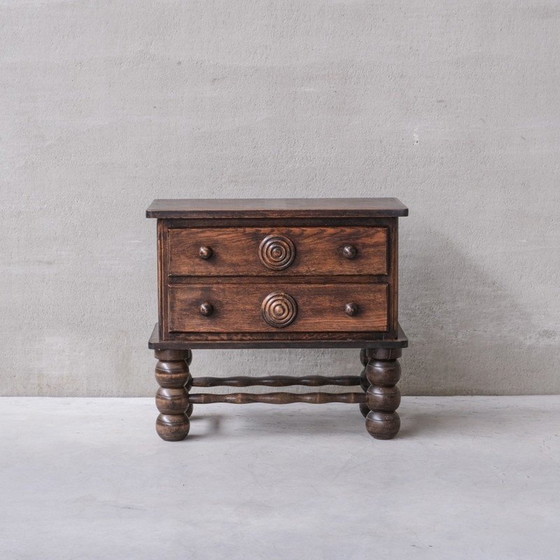 Image 1 of French oakwood low chest of drawers by Charles Dudouyt, 1940s