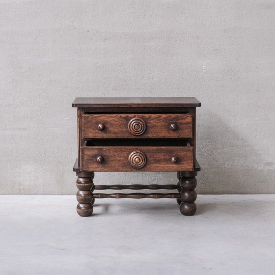 Image 1 of French oakwood low chest of drawers by Charles Dudouyt, 1940s