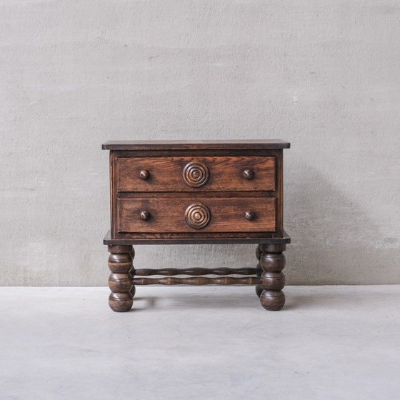 Image 1 of French oakwood low chest of drawers by Charles Dudouyt, 1940s