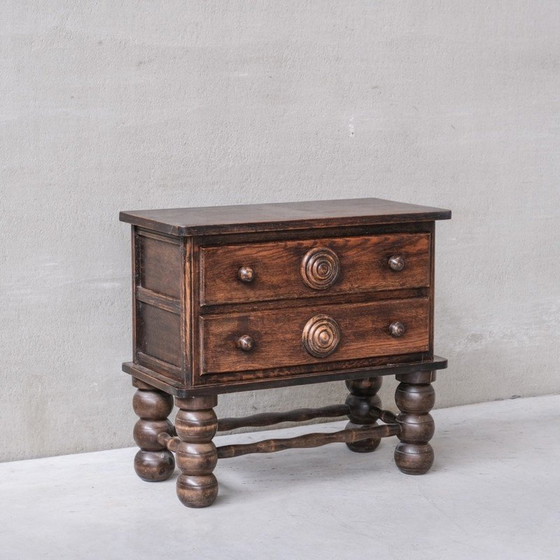 Image 1 of French oakwood low chest of drawers by Charles Dudouyt, 1940s