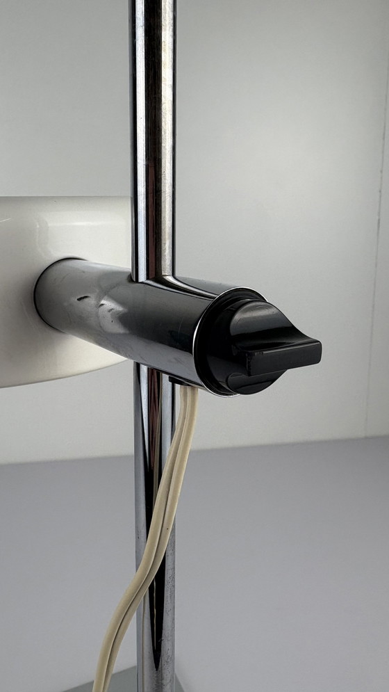 Image 1 of Lampada da scrivania vintage in metallo Robert Sonneman bianco cromato