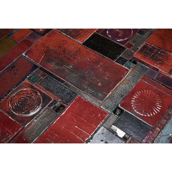 Image 1 of Pia Manu vintage coffee table in ceramic tiles, Belgium 1960