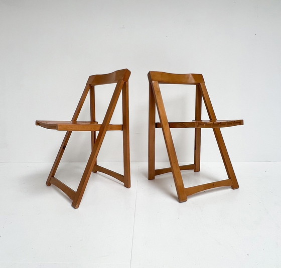 Image 1 of Set Of 2 Trieste Folding Chairs By Aldo Jacober, 1960'S