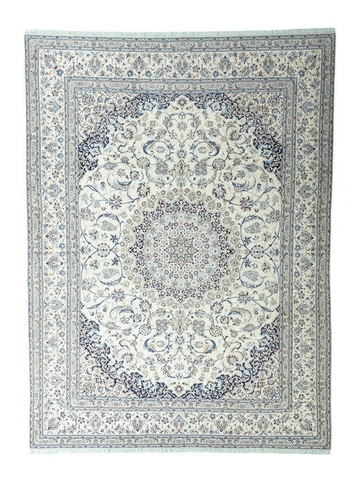 408 X 300 Cm Hand-Knotted Nain Persian Rug With Silk