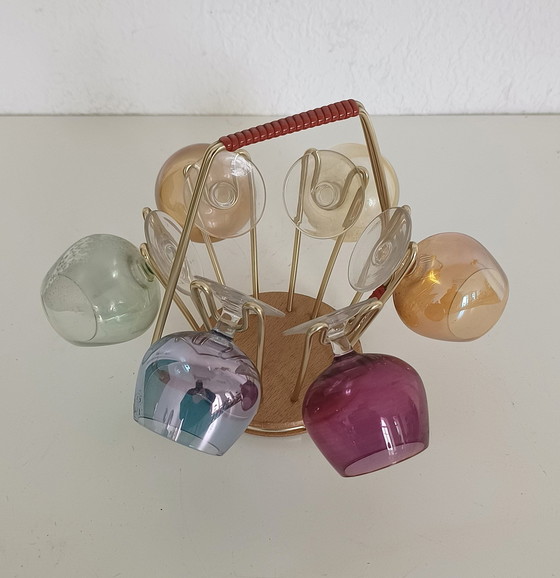 Image 1 of Set di bicchieri da liquore colorati anni '50 