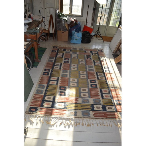 Alfombra vintage de lana de Märta Måås Fjetterström, 1941