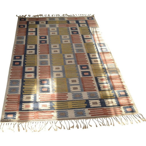 Alfombra vintage de lana de Märta Måås Fjetterström, 1941