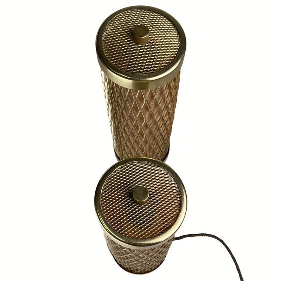 Image 1 of Mid-Century Brass Tubular Architectural Table Lamp, 1960S