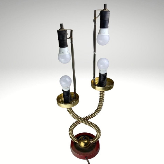 Image 1 of Mid-Century Brass Tubular Architectural Table Lamp, 1960S