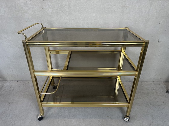 Image 1 of Vintage 80's bar trolley - Hollywood Regency