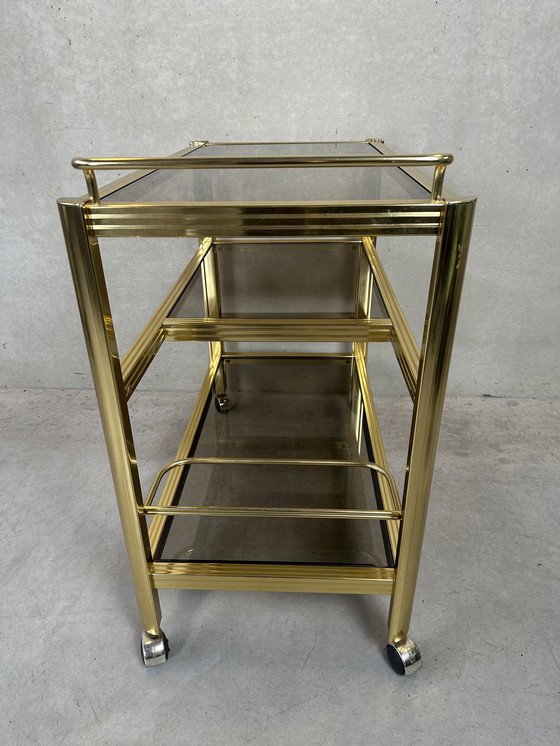 Image 1 of Vintage 80's bar trolley - Hollywood Regency