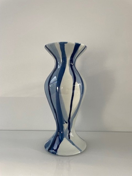 Chalice Vase Waterfall - Hand Painted - 28.5 Cm High