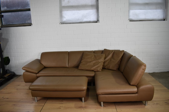 Image 1 of Leather Sofa Loop Willi Schillig With Stool And Adjustable Backrests Leather Couch Leather Corner Sofa Sofa Couch Corner Sofa