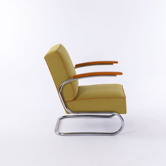 Image 1 of Pair of vintage Bauhaus cantilever armchairs in chromed steel, 1930