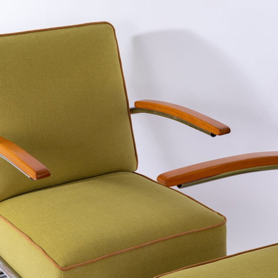Image 1 of Pair of vintage Bauhaus cantilever armchairs in chromed steel, 1930