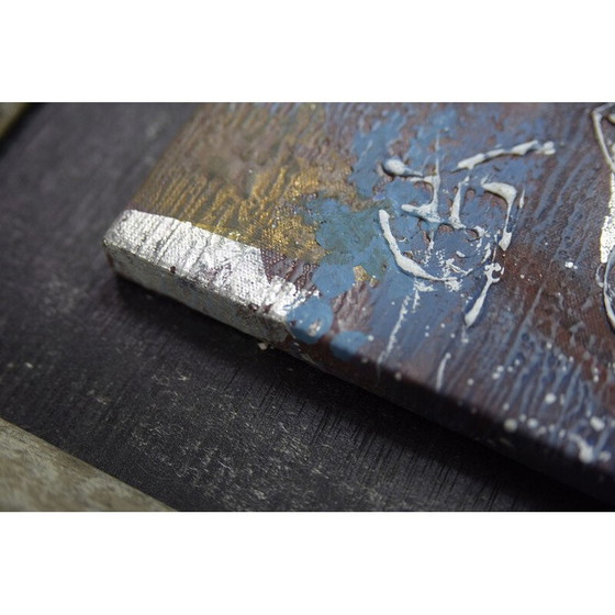 Image 1 of Vintage Brutalist oil on canvas, 1970