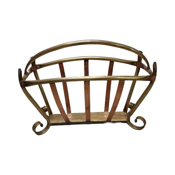 Image 1 of French Brass And Copper Design Reading Rack Circa 1900