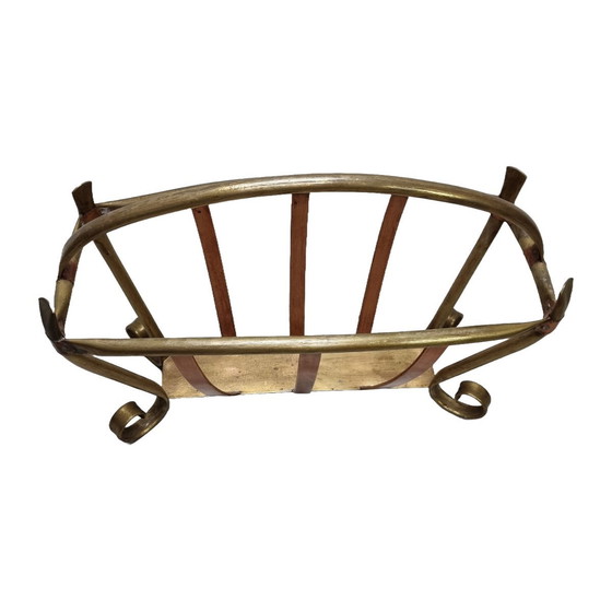 Image 1 of French Brass And Copper Design Reading Rack Circa 1900