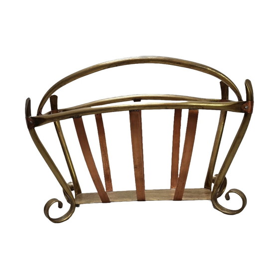 Image 1 of French Brass And Copper Design Reading Rack Circa 1900