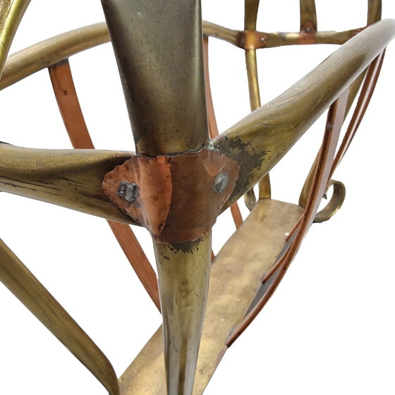 Image 1 of French Brass And Copper Design Reading Rack Circa 1900