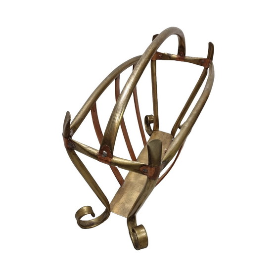 Image 1 of French Brass And Copper Design Reading Rack Circa 1900