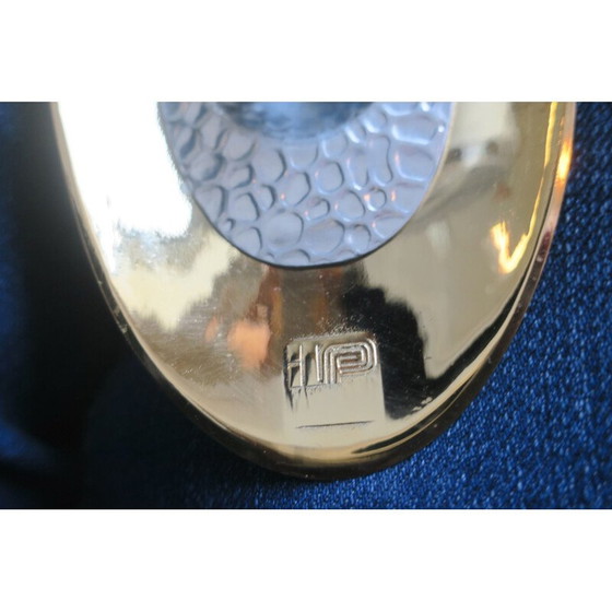 Image 1 of Vintage cobra desk lamp in leather and gilded brass, Italy