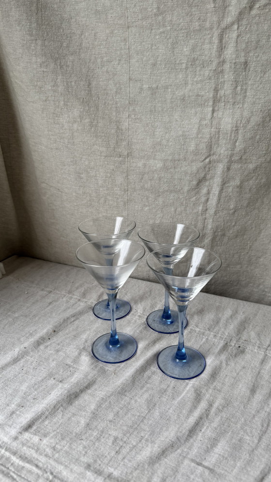 Image 1 of 6 copas de martini o champán, azul claro, Luminarc