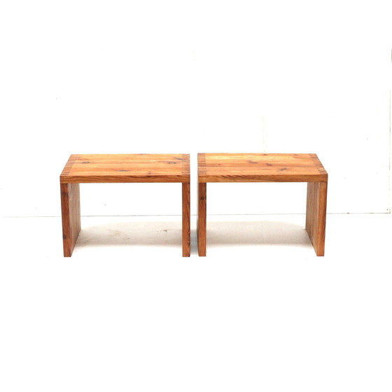 Image 1 of Unique Set Of 2 Vintage Tables / Nightstands By Ate Van Apeldoorn For Woodwork Hattem