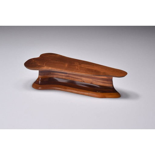 Vintage wenga and solid wood coffee table by Gerald Mccabe studio craft, 1970