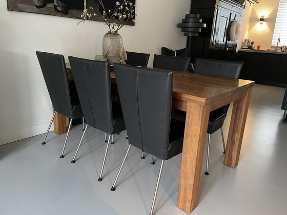 Image 1 of Black Leather Dining Chairs Vandenberg Orea