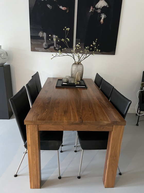 Image 1 of Black Leather Dining Chairs Vandenberg Orea